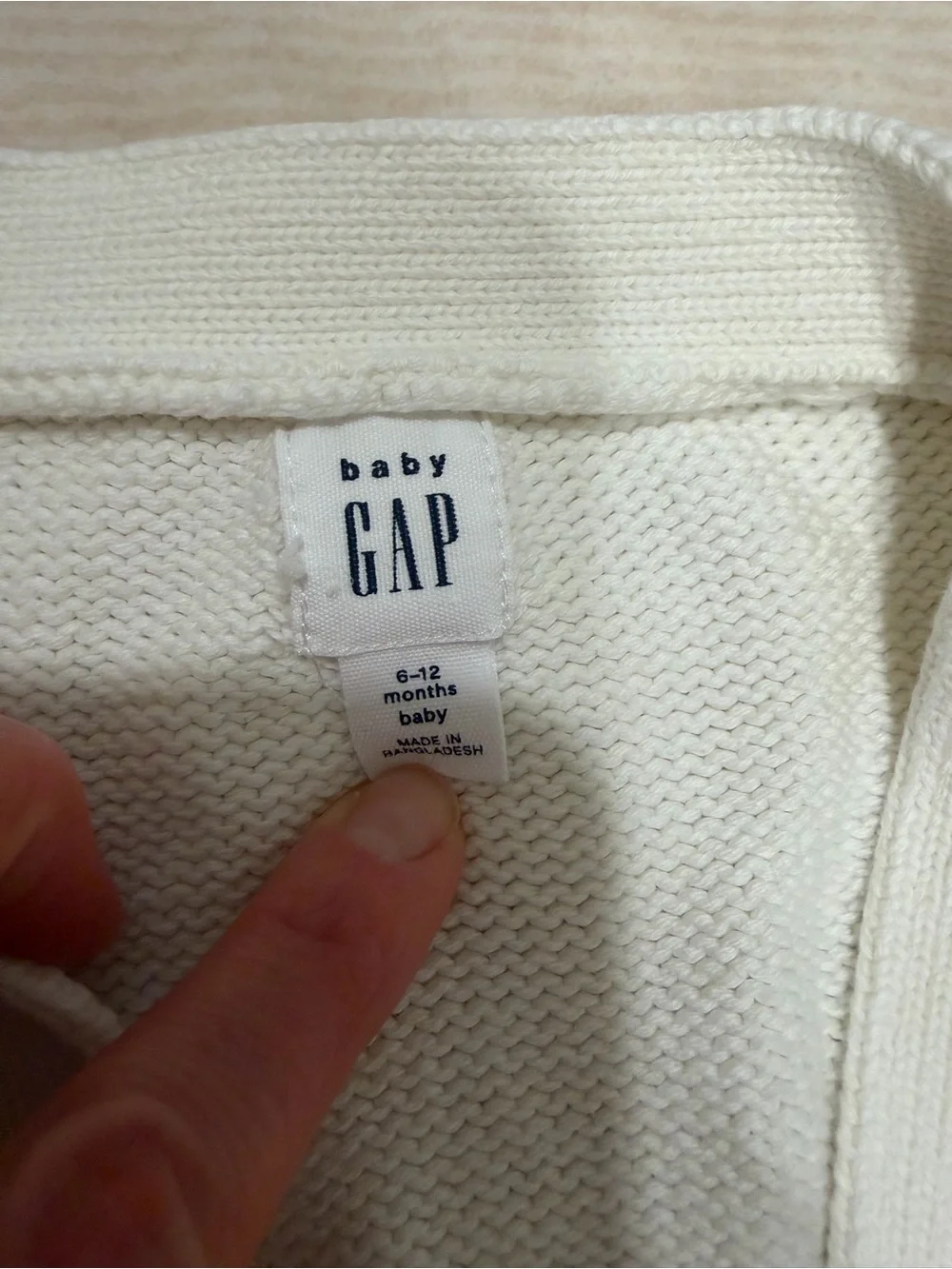 GAP Baby Cream Dot Knit Cardigan